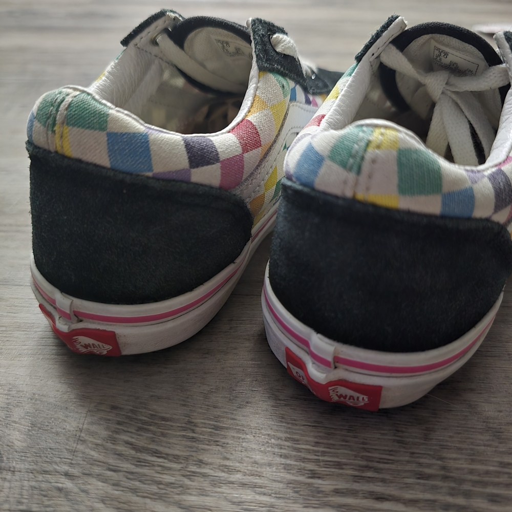 Vans Old Skool Checkered Mulitcolor Skate Shoes Size YOUTH 3 Lace Up - Picture 5 of 10